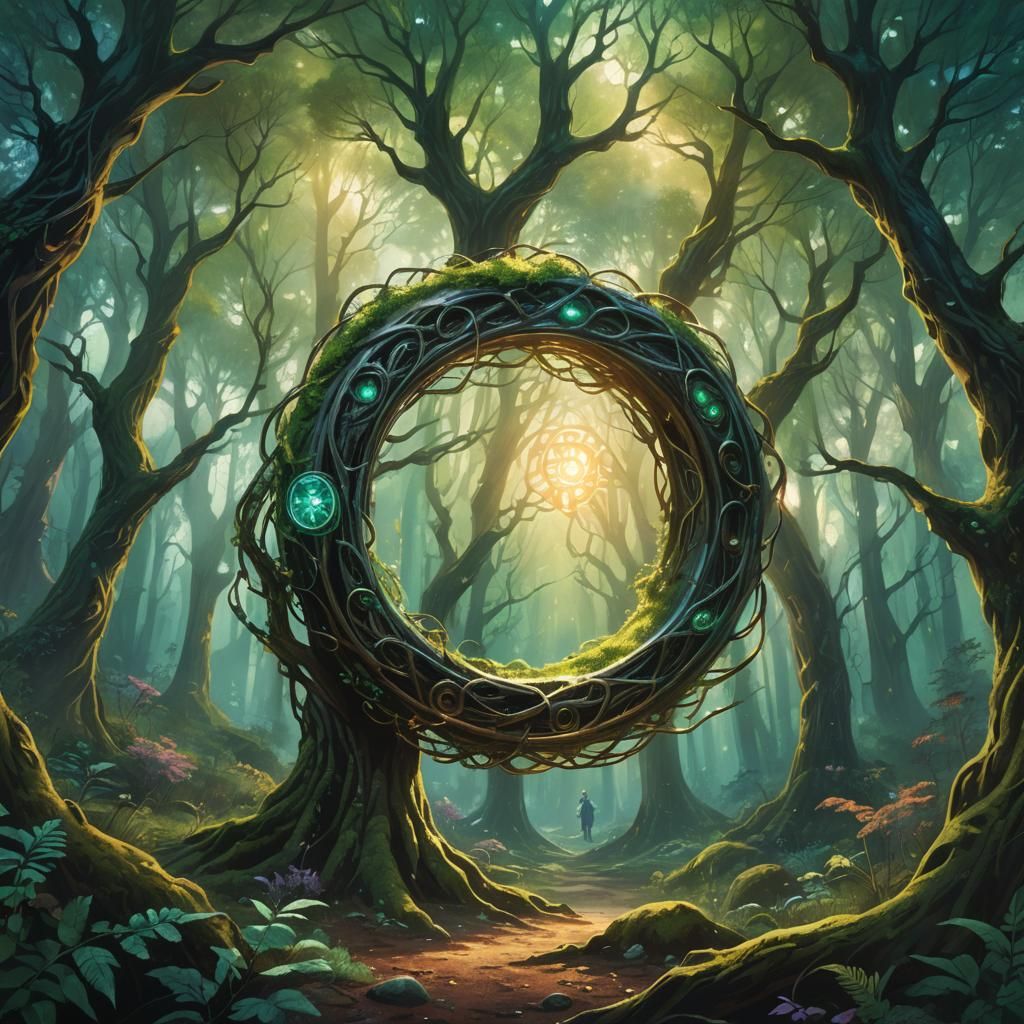 Mystical Ring Radiates Energy in Ancient Forest