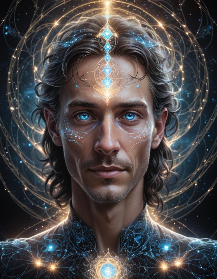 Mystic Man Portrait in Surreal Disney Style