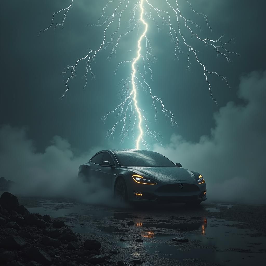 Tesla Stranded: A Dramatic Digital Matte Painting