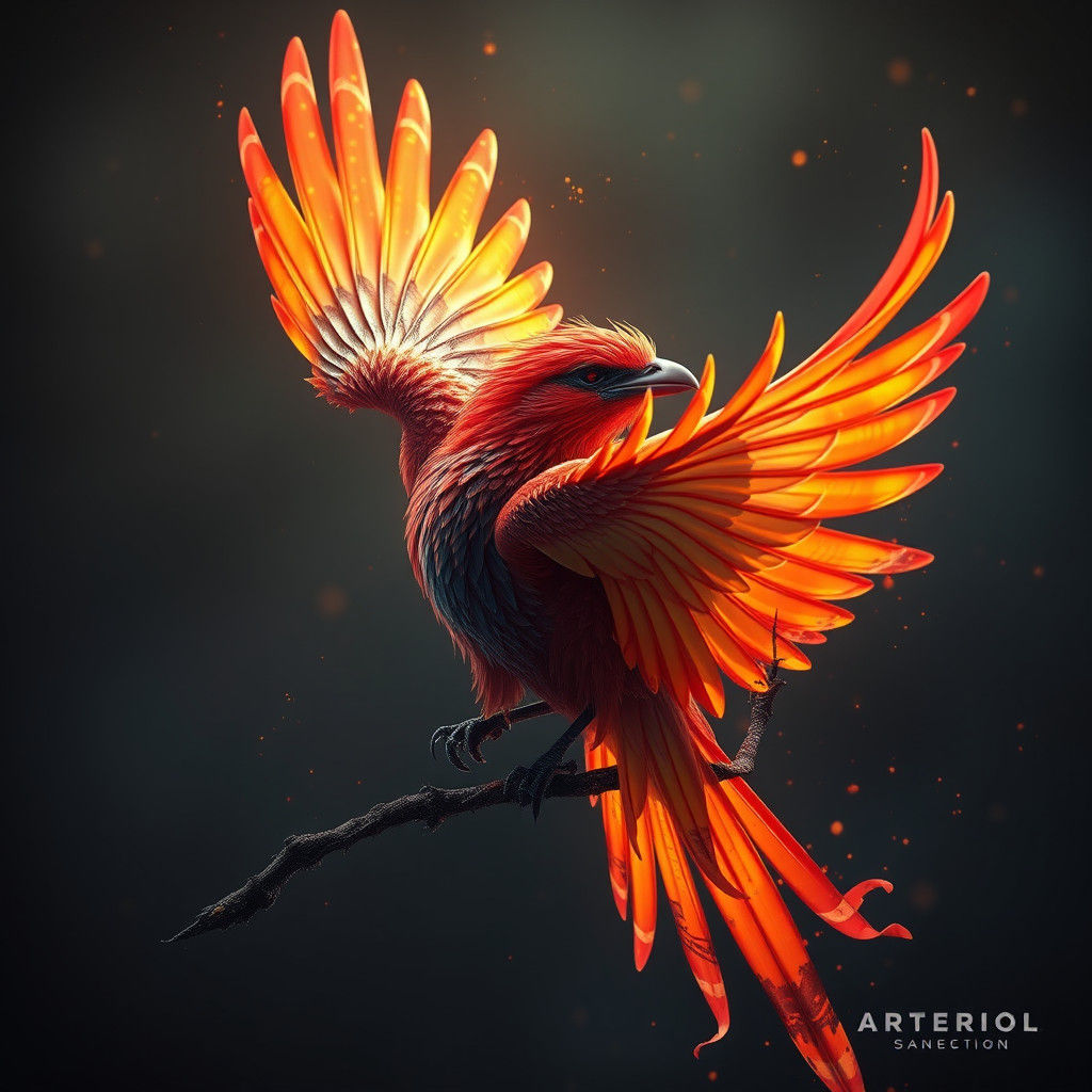 Fantastical Bird in Detailed Matte Painting Style