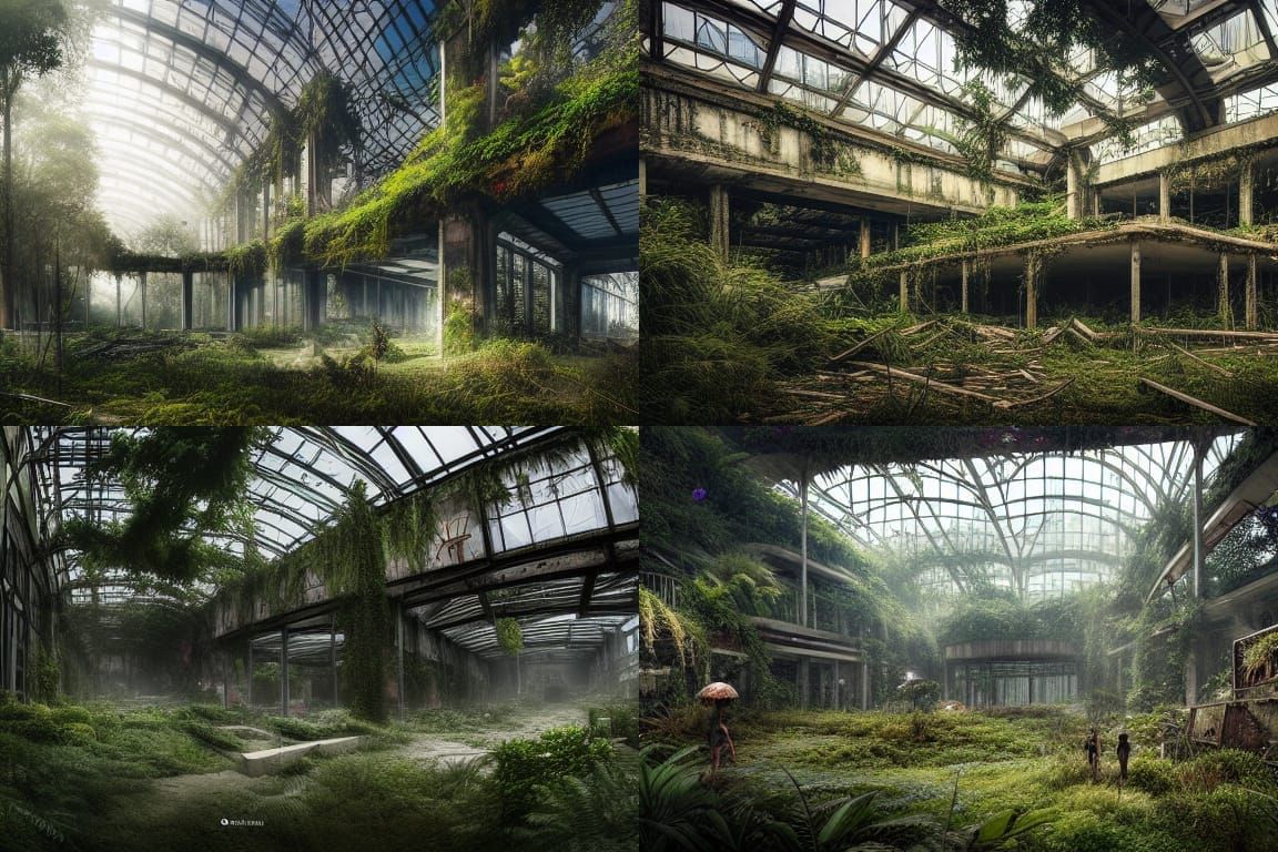 Post-Apocalyptic Mall: Nature Reclaims Civilization