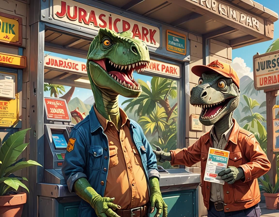 Dino Dad & Son at Jurassic Park for a day of fun... or not?