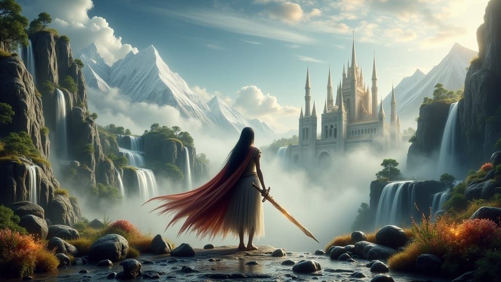 Ethereal Warrior Maiden in Dreamy Enchantment