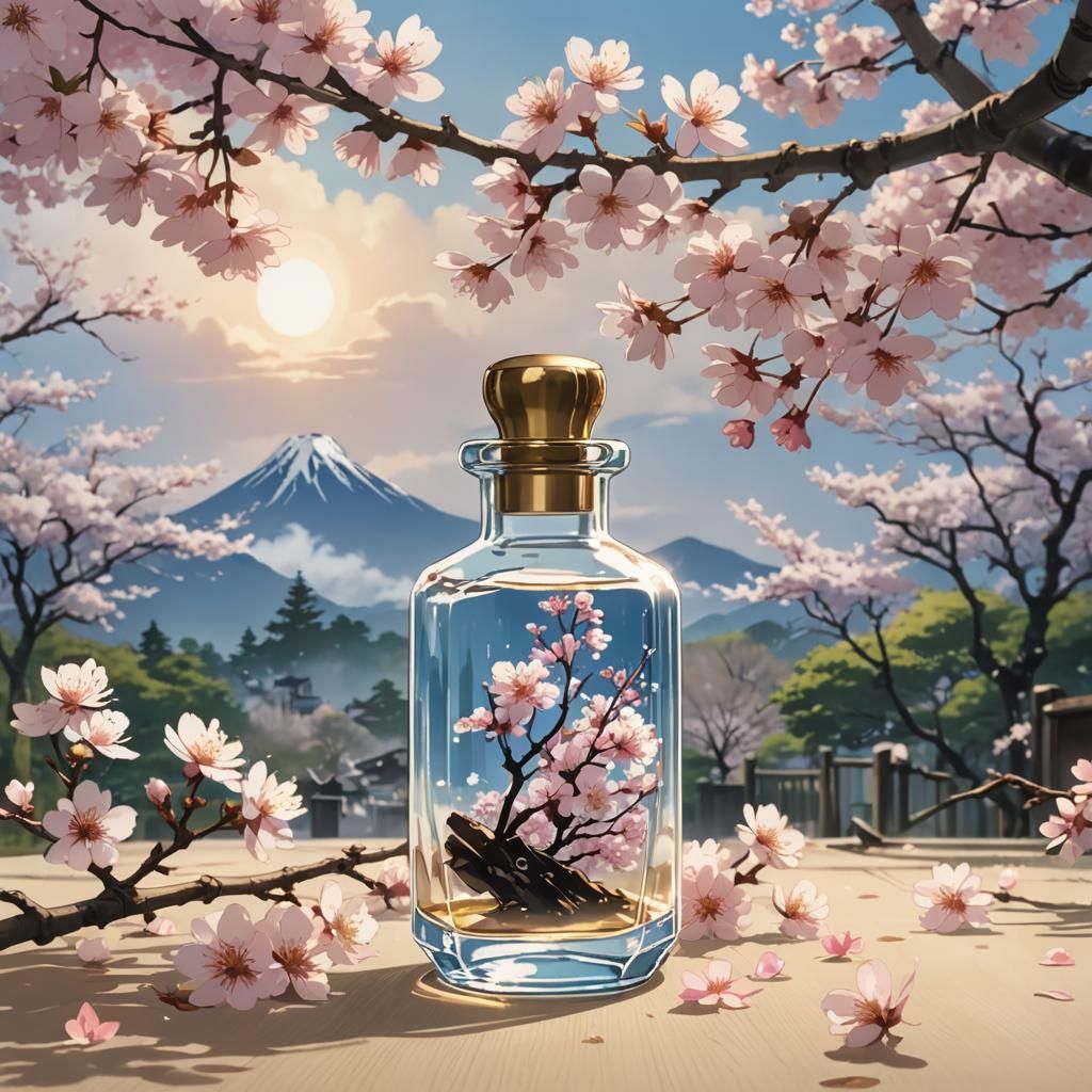 Cherry Blossom Serenity in a Glass Vial