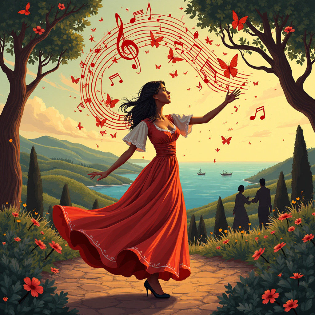 Italian Soprano Singer Poster Art in Vintage Style