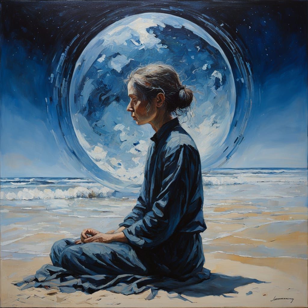 Surreal Time and Space Oil Painting