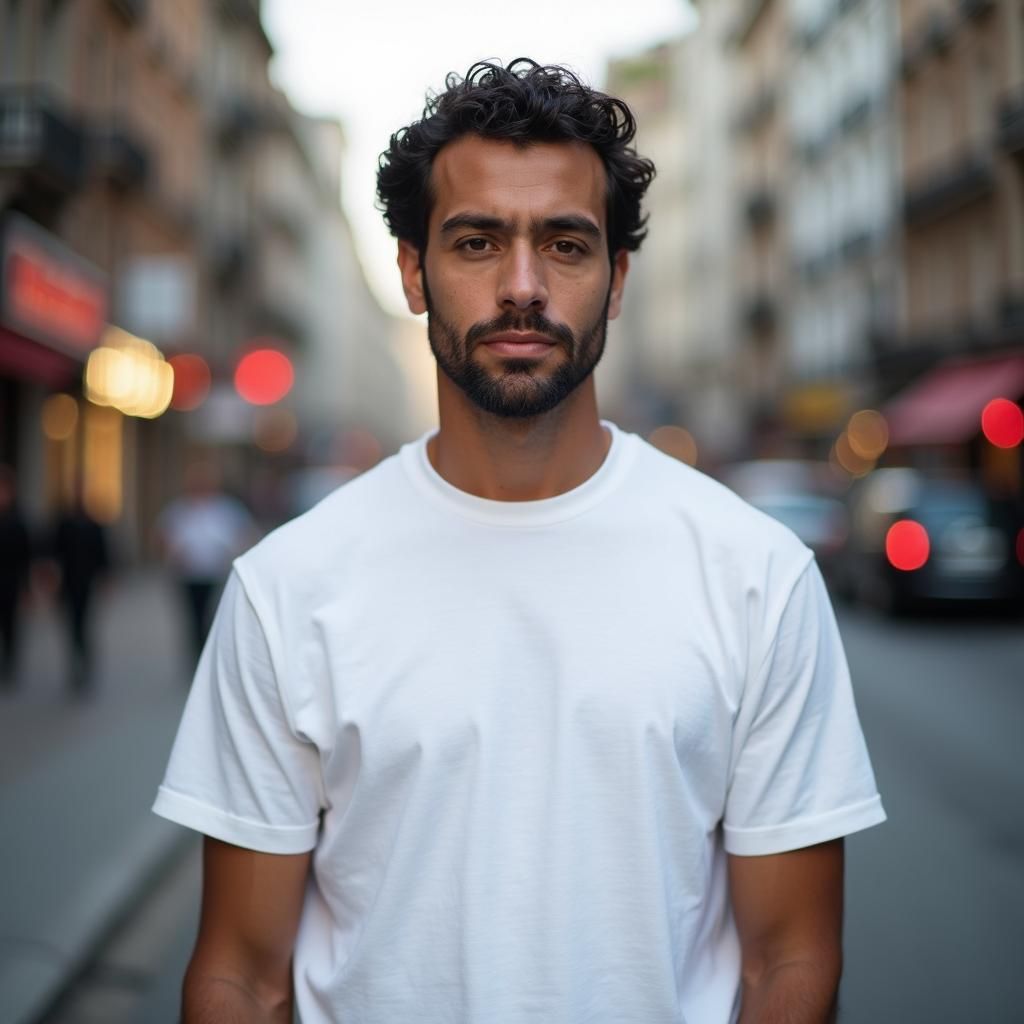 Striking Close-Up Portrait with Bokeh Background