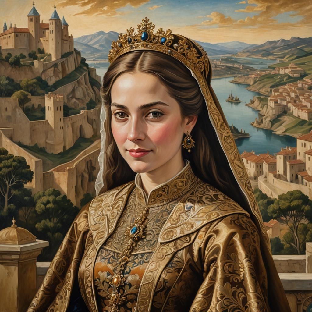 Queen Reina Leonor Portrait in Renaissance Style
