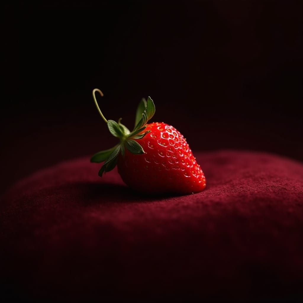 Dramatic Strawberry Still Life in Chiaroscuro Lighting