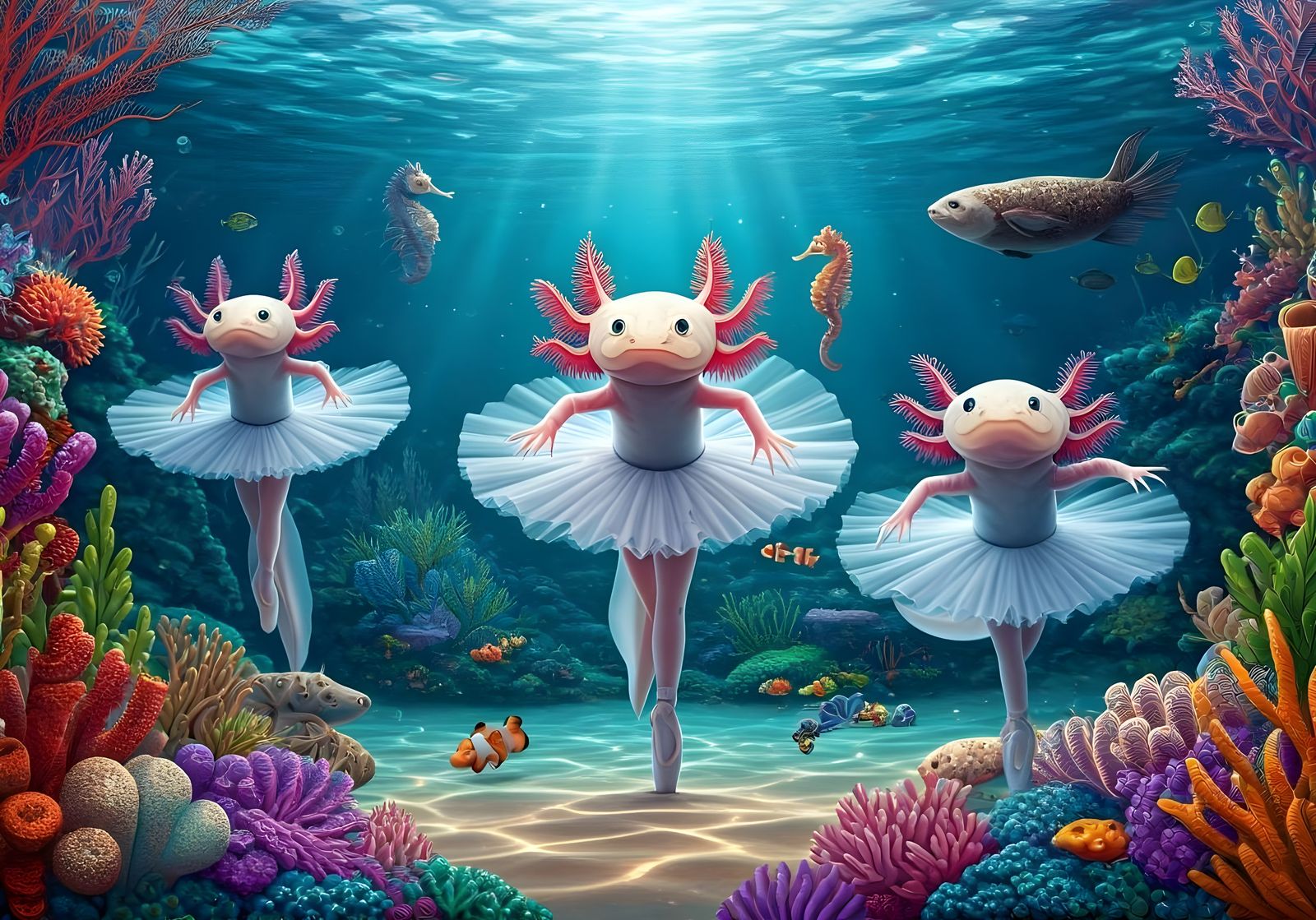 Axolotls in Balletic Wonderland