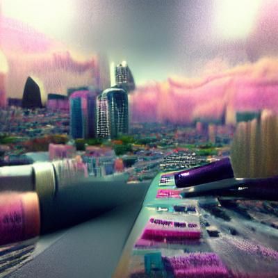 Shoegaze City Detailed Matte Painting