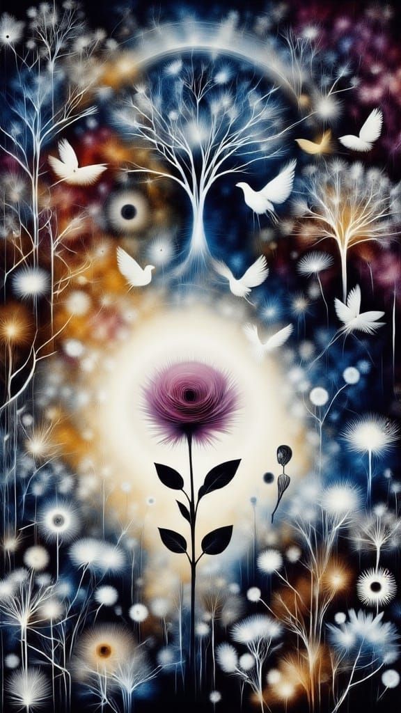 Enchanted Forest Clearing with Storybook Trees