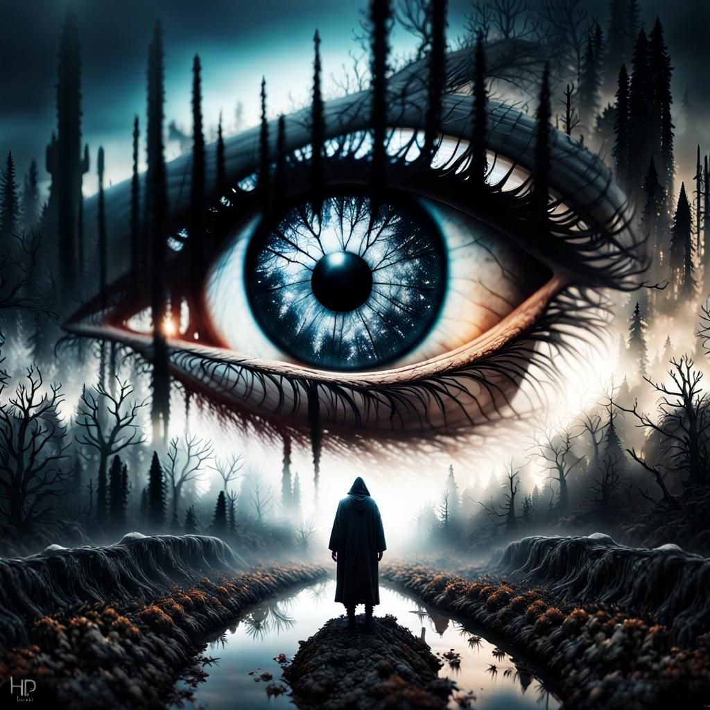 Double exposure: Natures eye