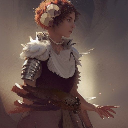 Fantasy Mage with Owl, Digital Art