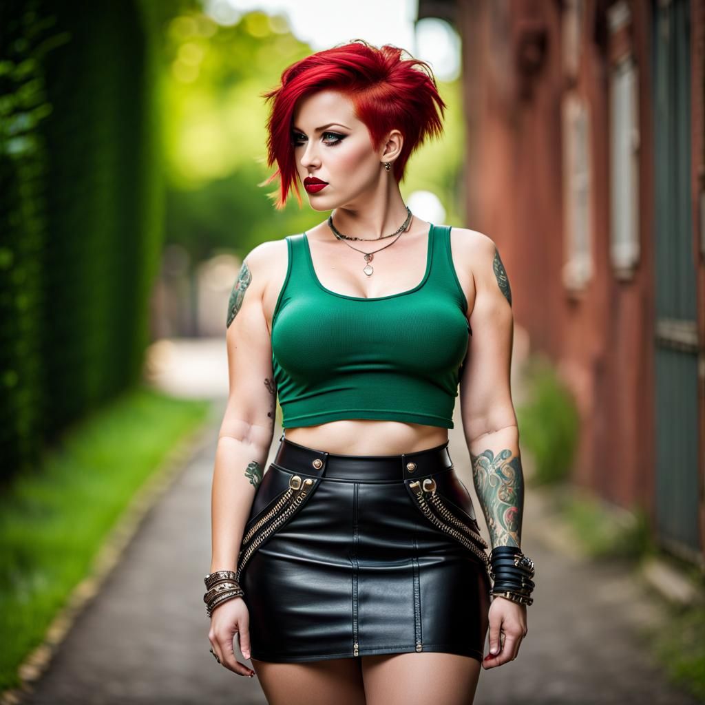 Beautiful Redhead Punk Girl in Detailed 8K Photography