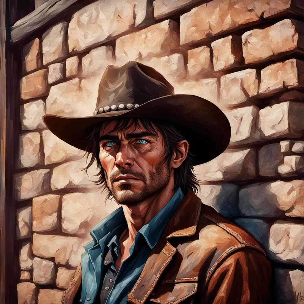 Cowboy Portrait in Gritty Concept Art Style