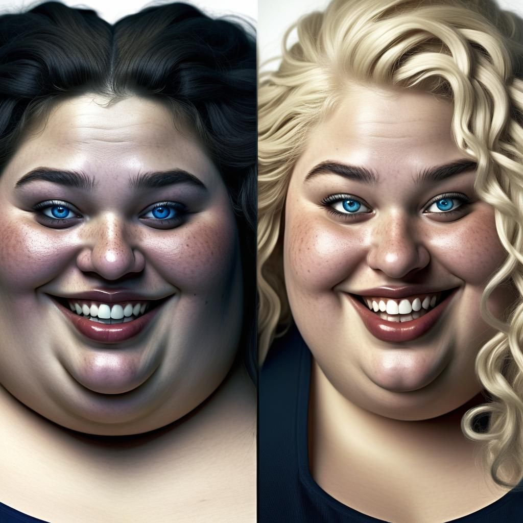 Two Obese Women with Unforgettable Smiles: Fantasy Art