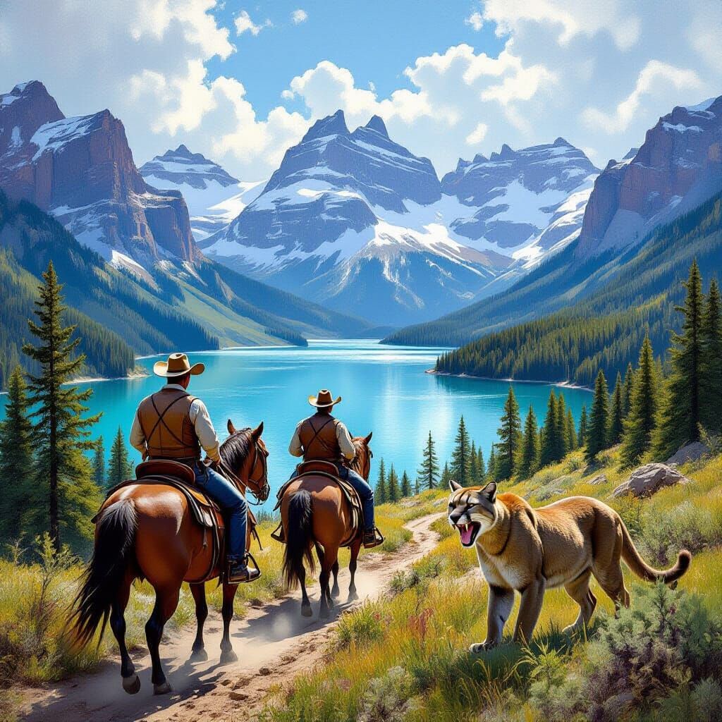 Cowboys and Cougar in the Rocky Mountains