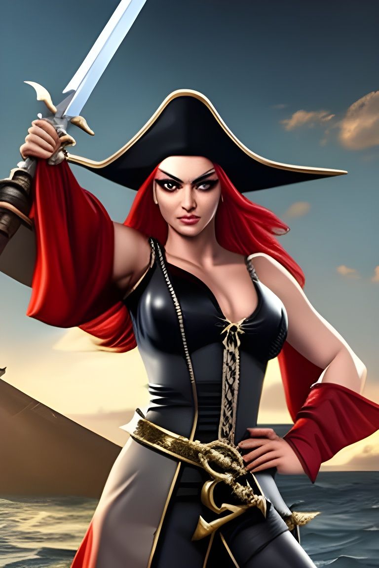 Pirate. Jolly-Roger flag. Raiding a pirate ship. 8k resolution concept art portrait by Greg Rutkowski, Artgerm, dynamic ...