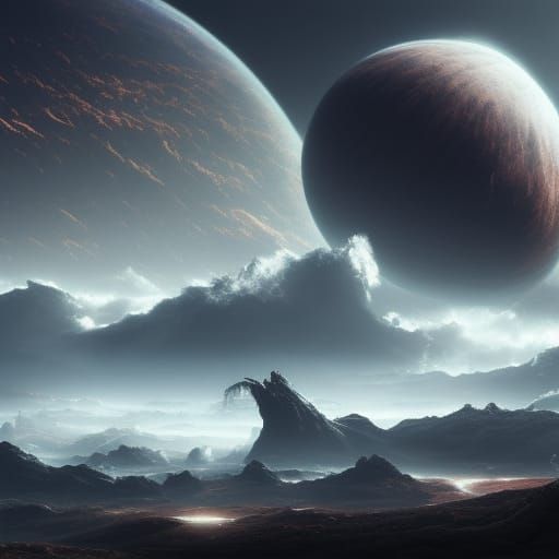 Epic Exoplanet Landscape: Digital Matte Painting