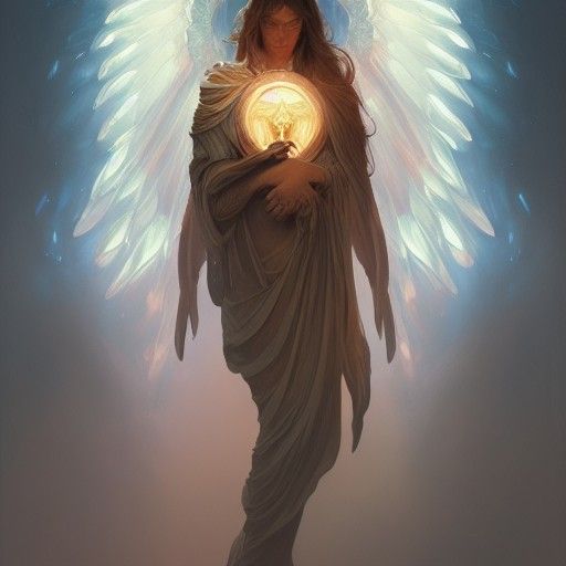 Angel of Life and Death: Hyperdetailed Portrait
