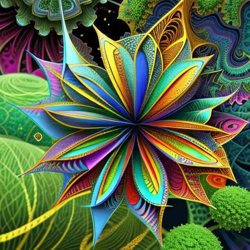 Colorful Fractal Vectors in a Detailed 3D Render