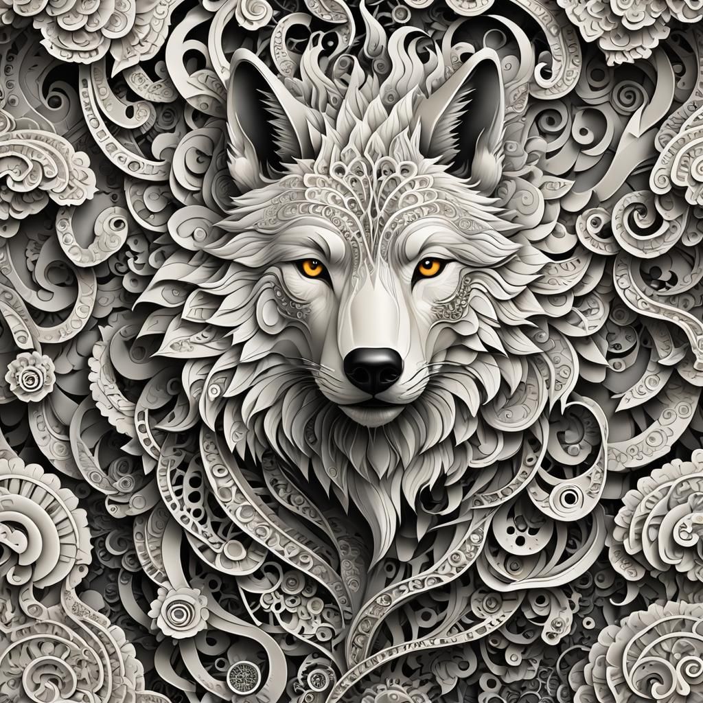 Wolf in Sheep's Clothing: Abstract Vector Fractal Art