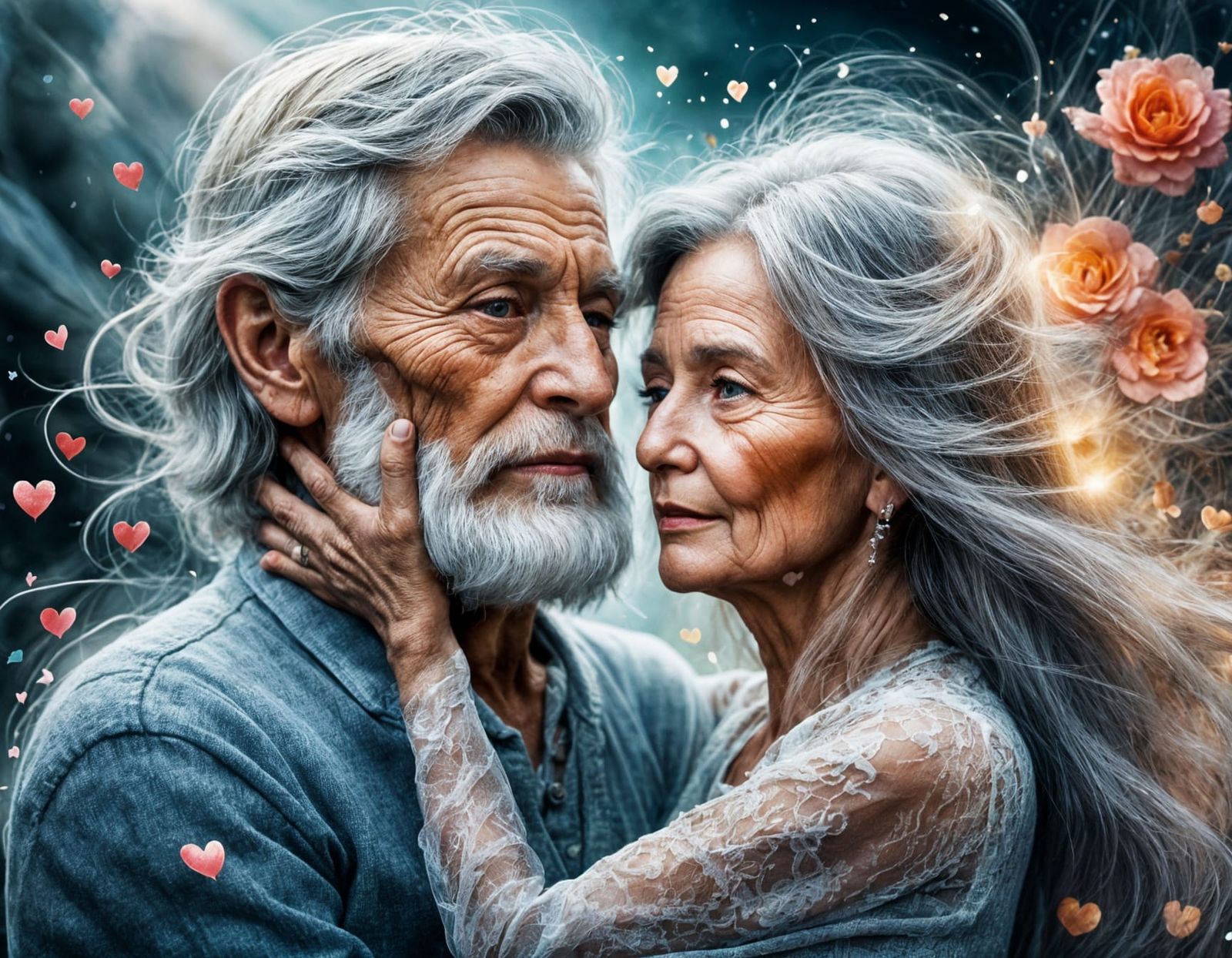 Touching Image of Elderly Love and Affection