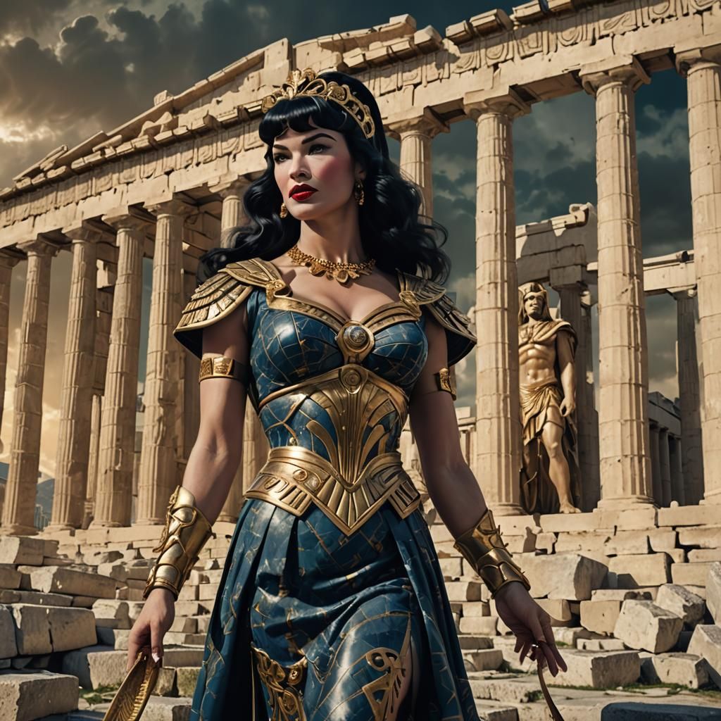Bettie Page as Ancient Greek Woman