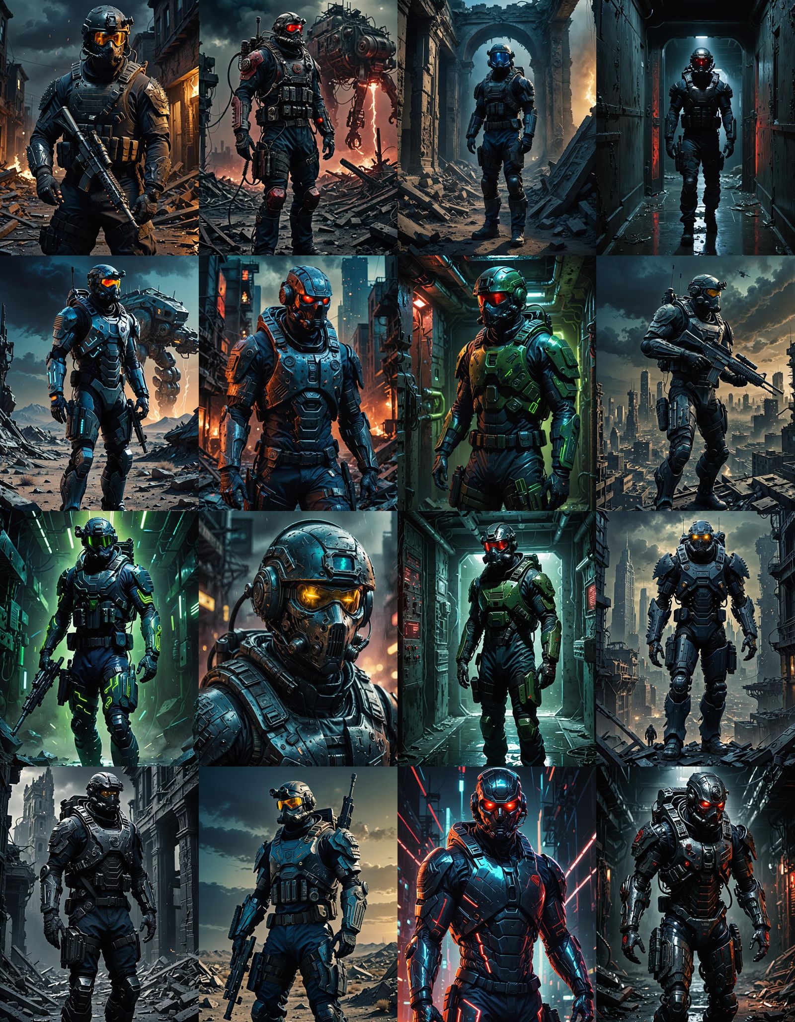 Futuristic Navy Seal in Dark Horror Style