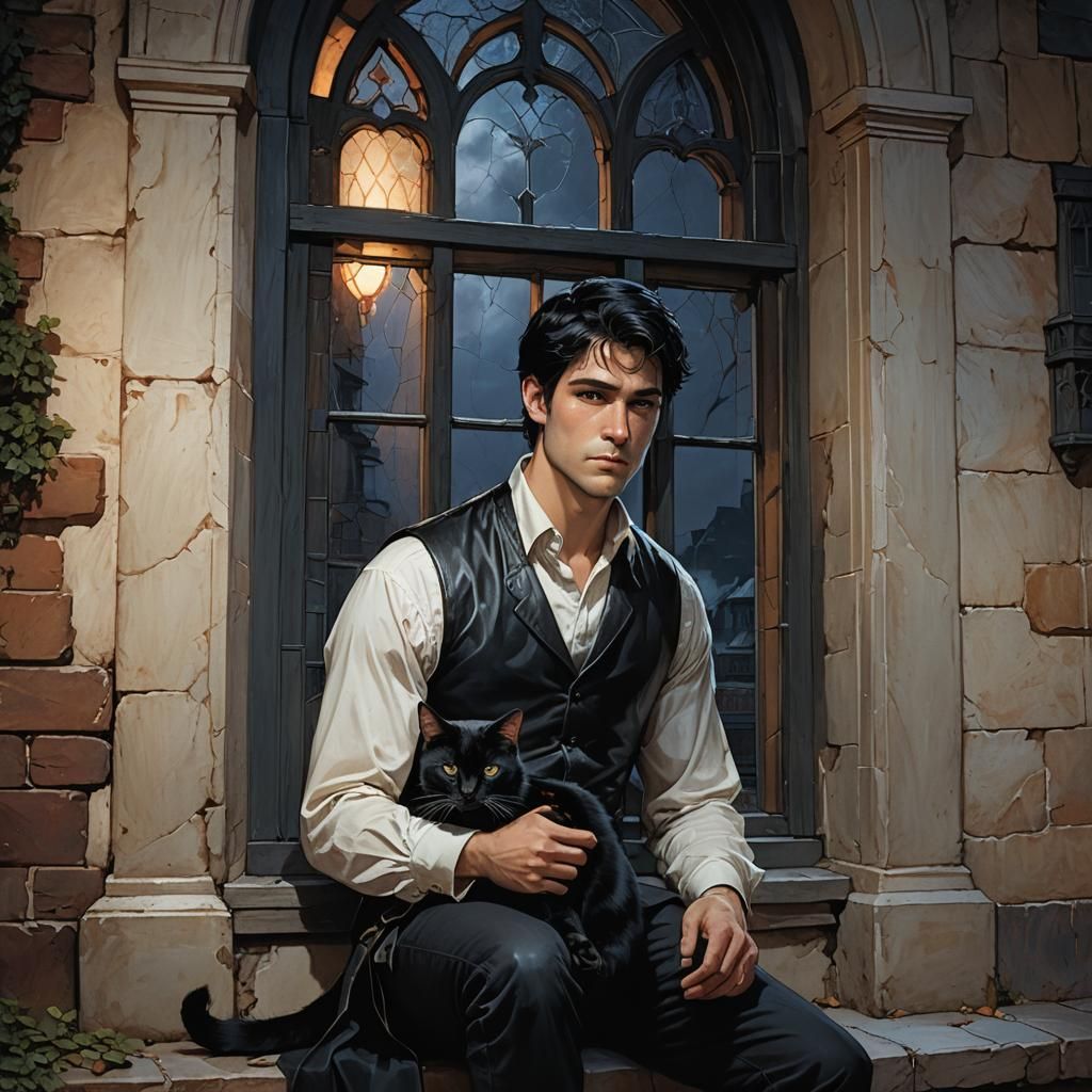 Midnight Melancholy: Fantasy Portrait in Rich Color