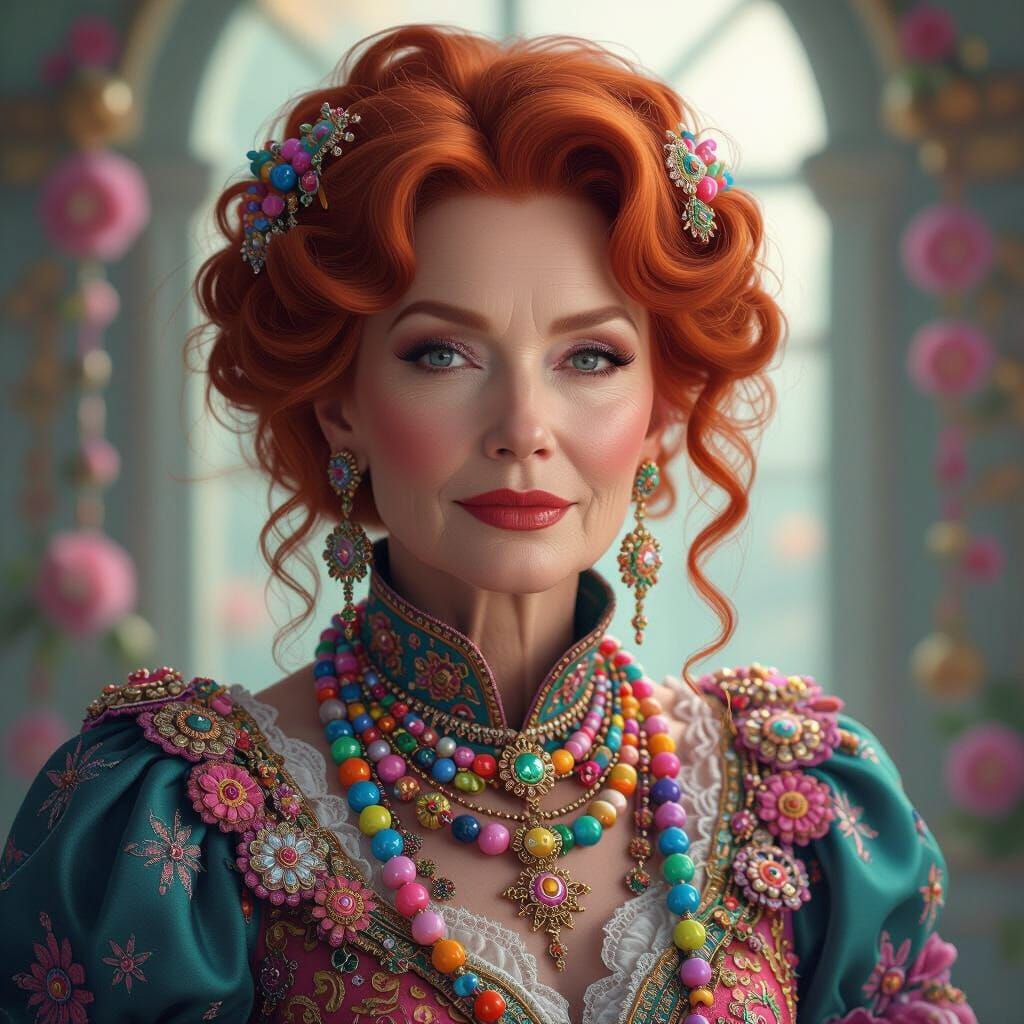 Hyperrealistic Candy Jewelry Portrait in 8K