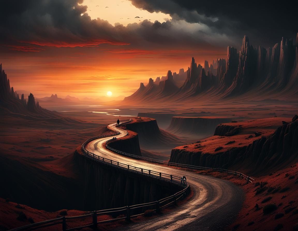 Road into the Abyss: Dramatic Digital Matte Painting