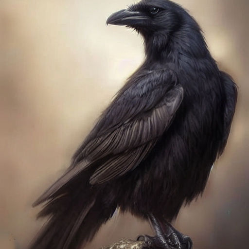 Crow in WLOP Style Digital Painting