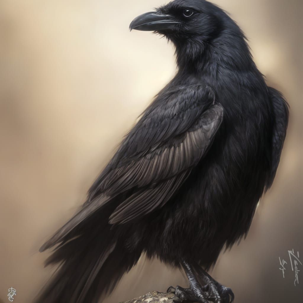 Crow in WLOP Style Digital Art