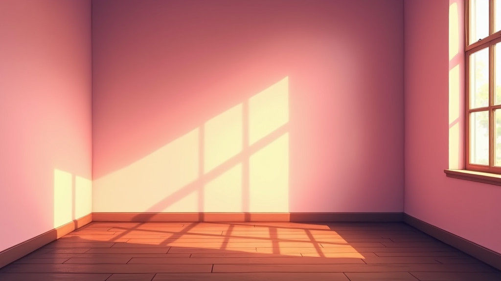 Cozy Empty Room in Cartoon Anime Style