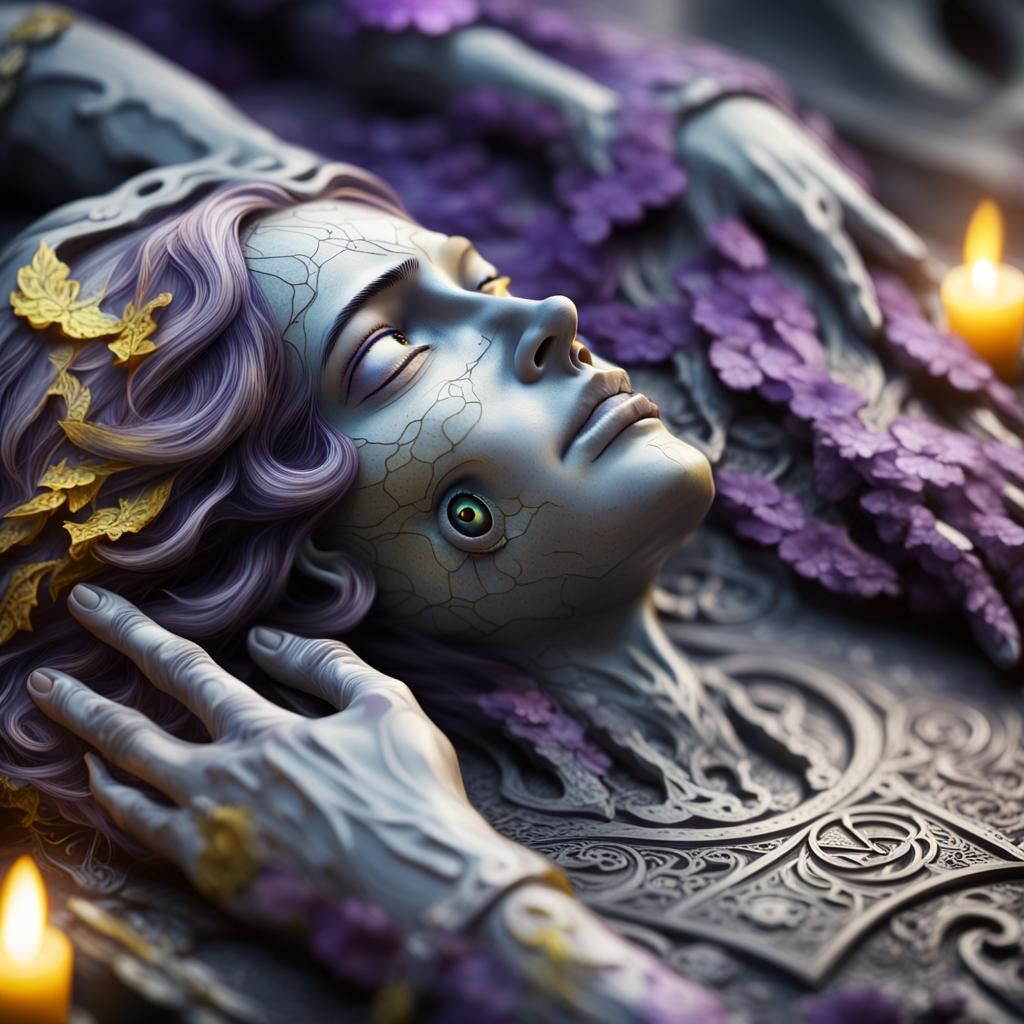 Mystical Figure Commits Spiritual Murder in Art Nouveau Styl...