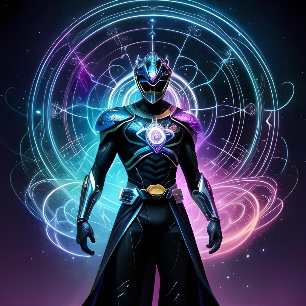 Celestial Power Ranger Stepping Through Cosmic Portal