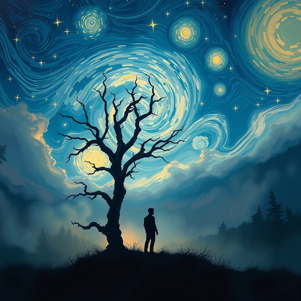 Ethereal Forest Figure in Dreamy, High-Tech Style