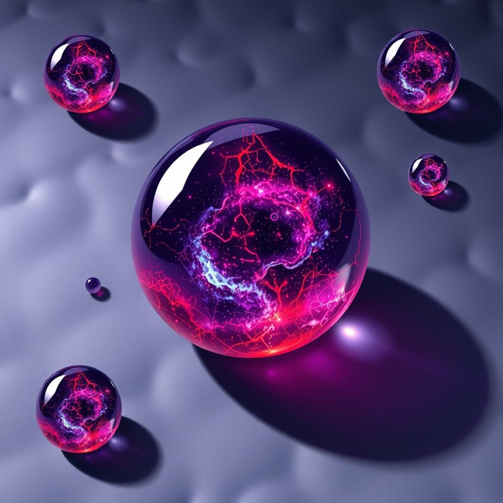 Neo-Ethereal Microcosms in Vivid 3D Illustration