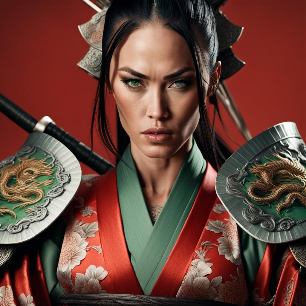 Dragon Clan Samurai in Hyperrealistic Style