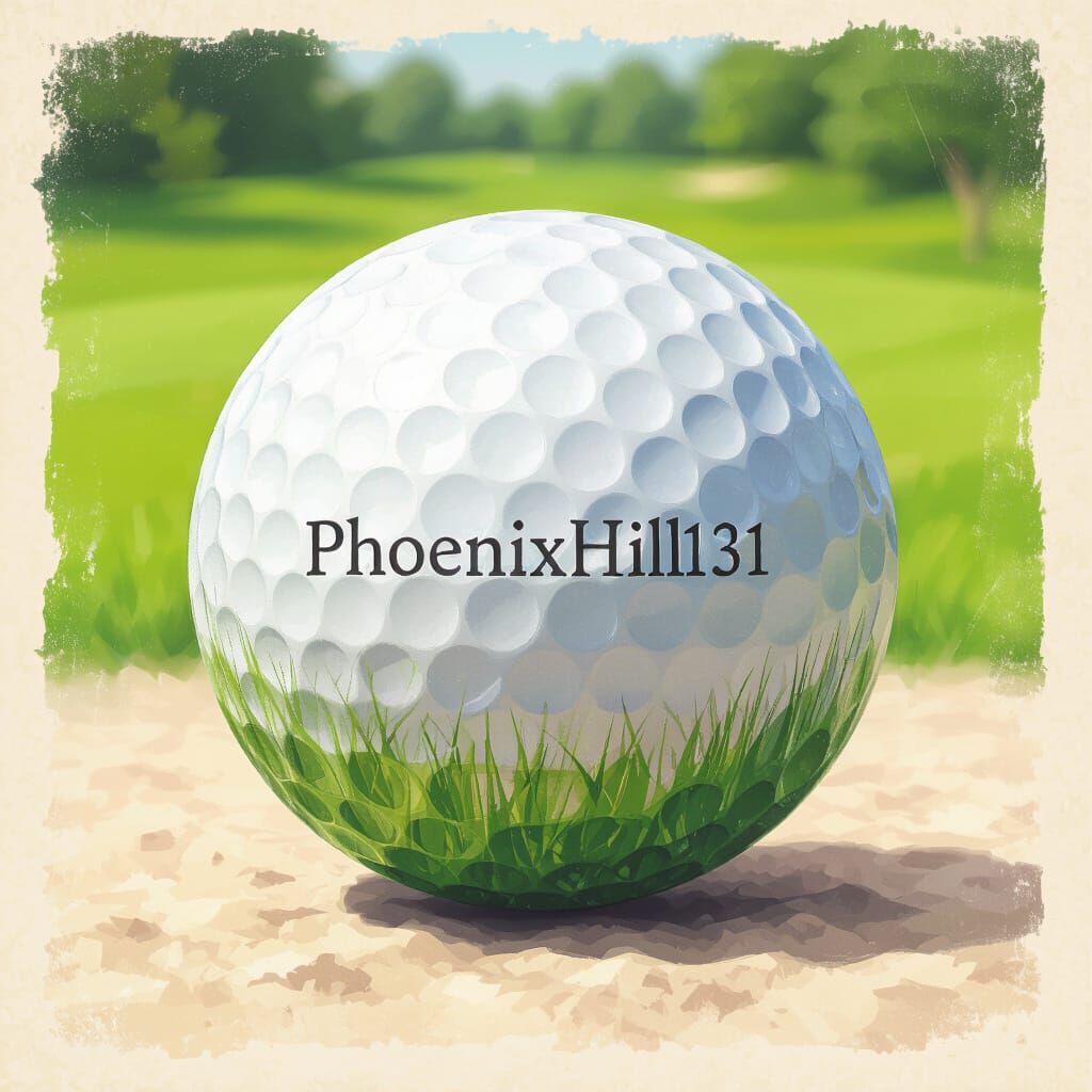 Golf Ball with Text in Audubon-Garcia-Loish Style