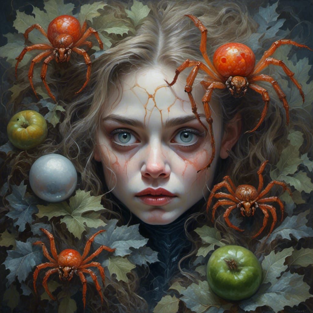 Grotesque Spider Demon in Impressionist Gothic Style