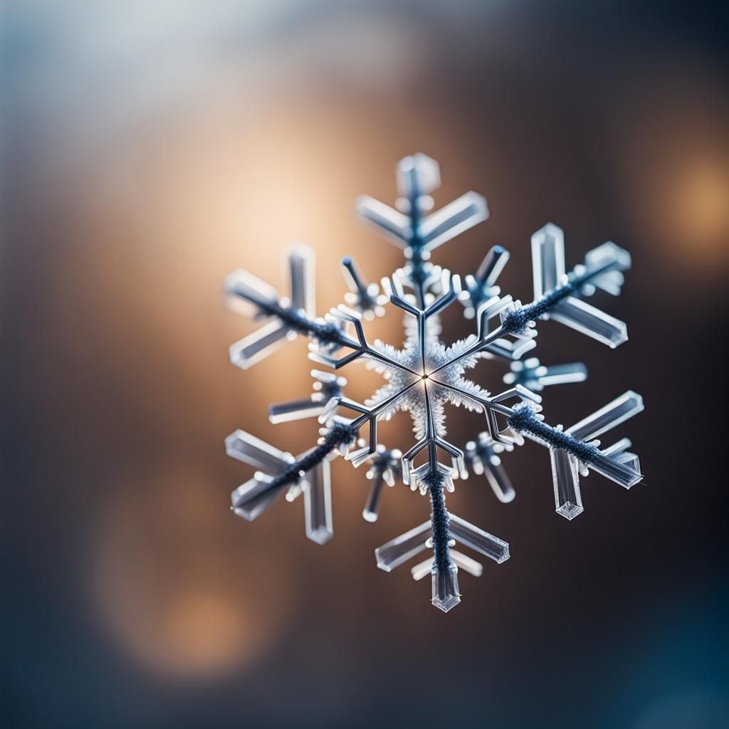Microscopic Snowflake Macro Photograph