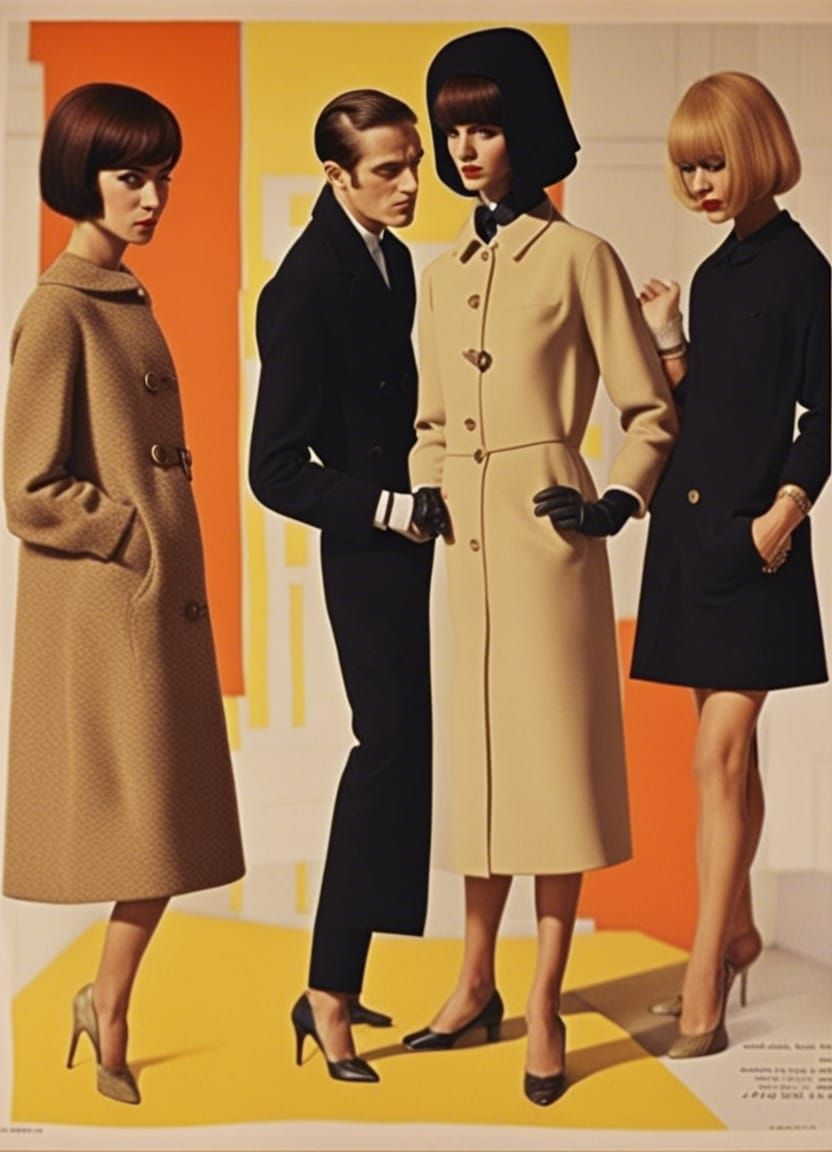 French Fashion Poster in 1960s Sleazy Style