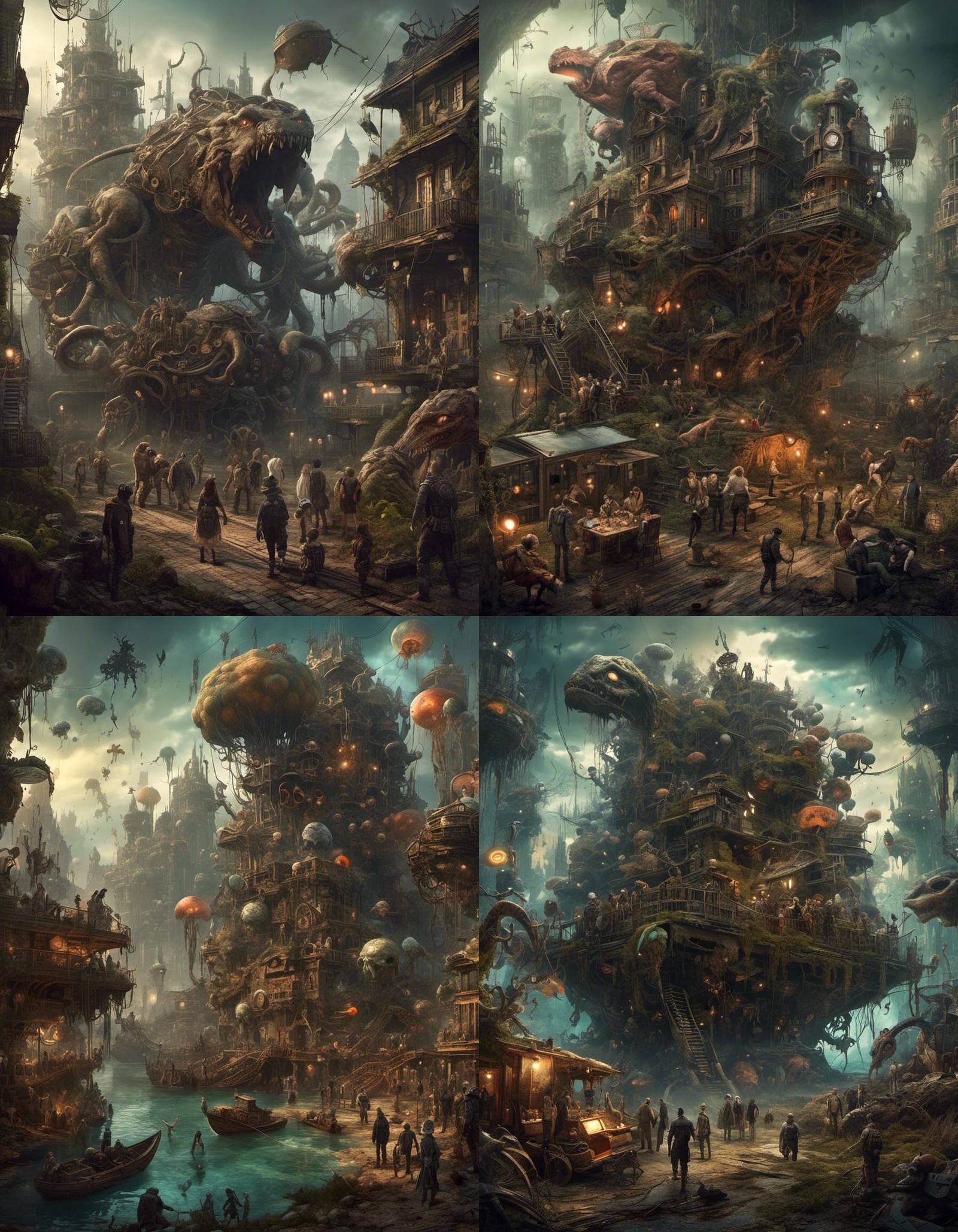 Monsters and Humans in Aetherpunk Dreamscape