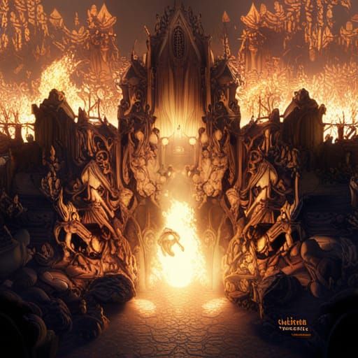 Hieronymus Bosch Style Hellfire and Purgatory