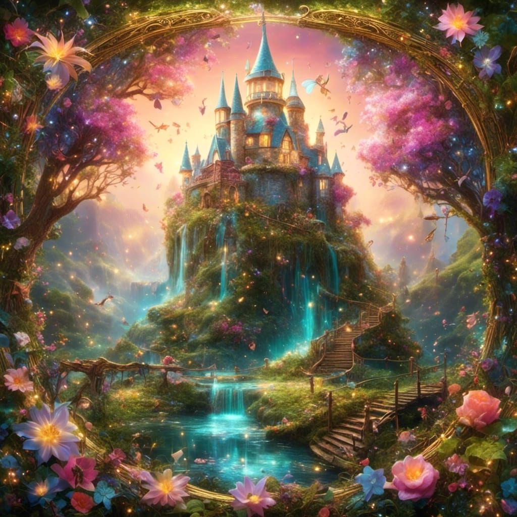 Vibrant Fairy Land Illustration