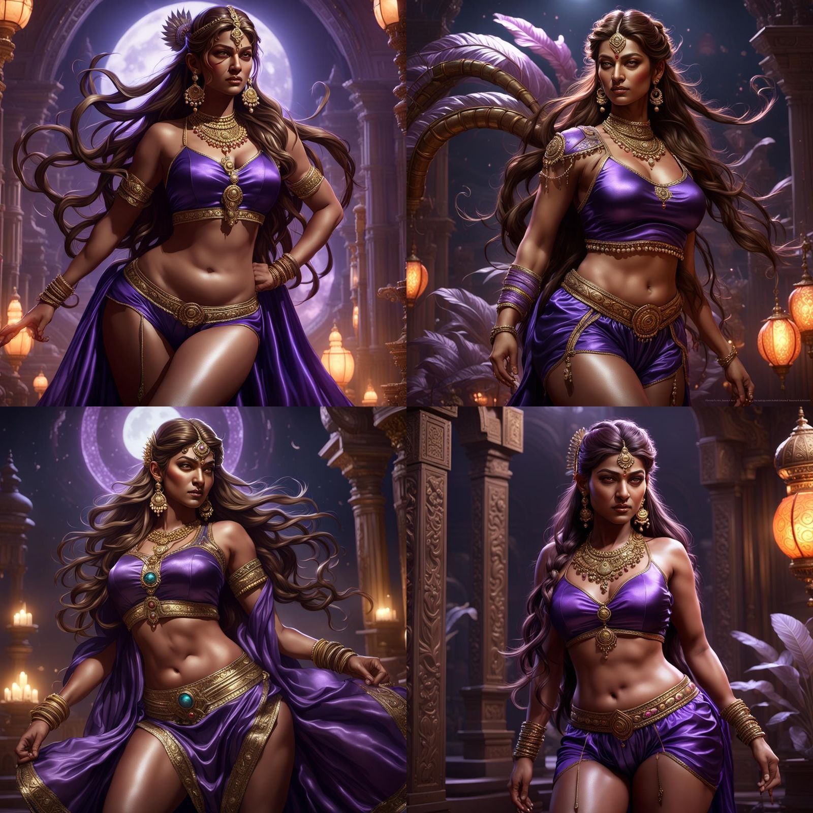 Curvy Indian Goddess in Satin Night Bloomers: Dark Fantasy A...