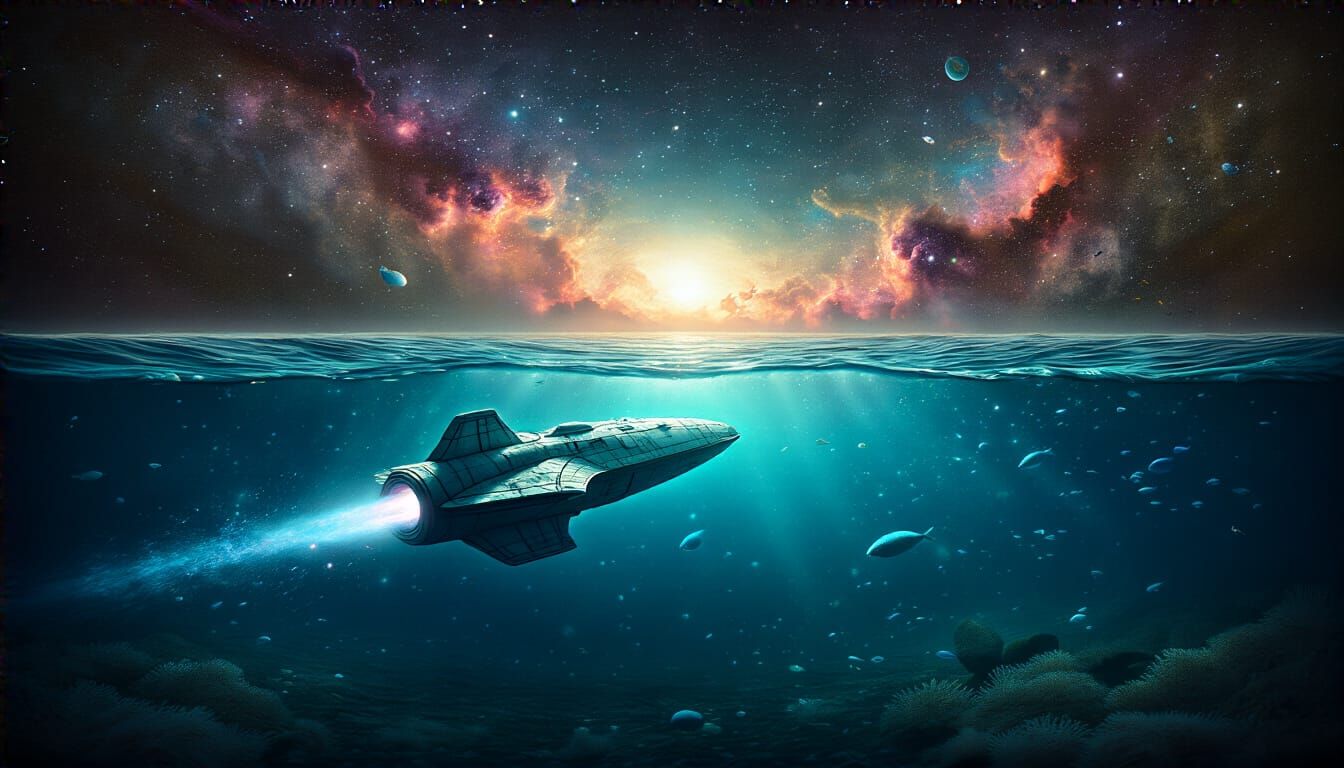 Spaceship Pulled into Underwater Stellar Realm